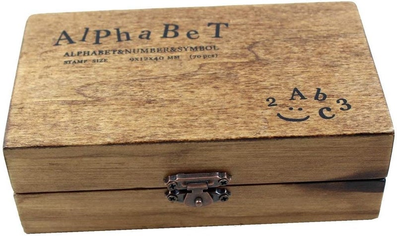 Lost Ocean Estone 70pcs/set Wooden Box multipurpose Number Alphabet Letter Wood Rubber Stamp New - Image 2