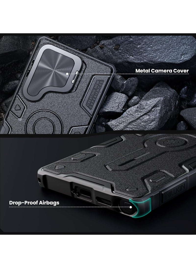 Nillkin Magnetic for Samsung Galaxy S25 Ultra Case, Compatible with MagSafe Case with Invisible Kickstand & Camera Cover, Heavy Duty Magnetic Phone Case for Samsung Galaxy S25 Ultra, Black - Image 4