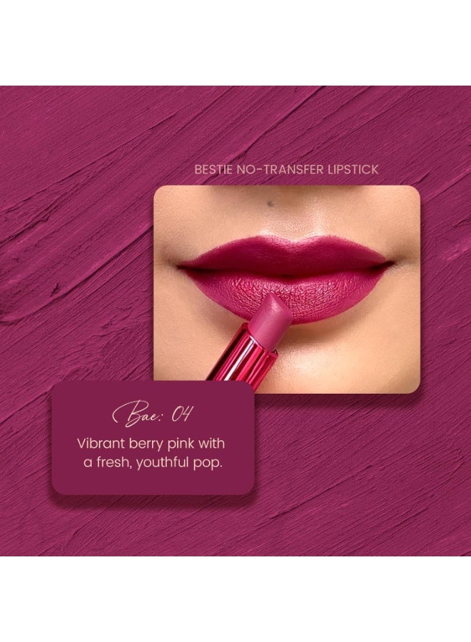 Parul Garg Beauty Bestie No-Transfer Lipstick – Bold Matte | Transfer-Proof, Smudge-Proof, Hydrating with Hyaluronic Acid, Vitamin E & SPF 15 | (Bae) - Image 2