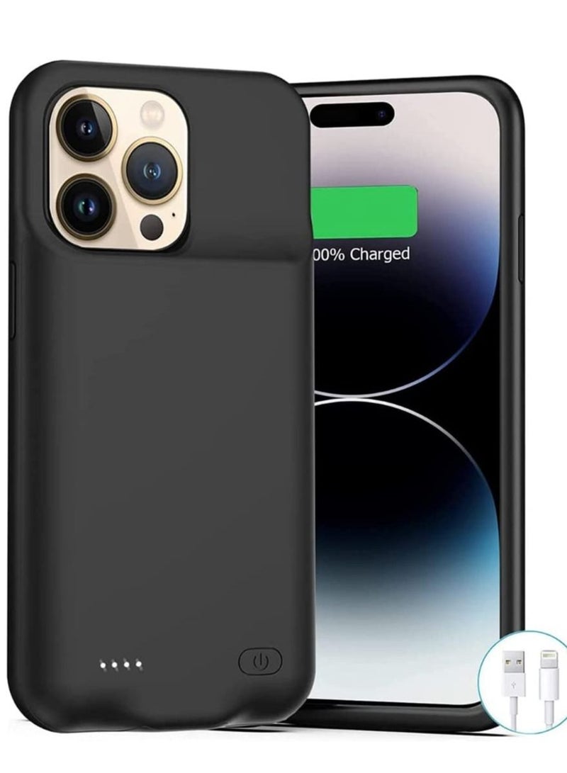 Battery Case for iPhone 14 Pro Max, 4500mAh Rechargeable Portable Charging Case for iPhone 14 Pro Max (6.7 inch) Extended Battery Pack Protective Charger Case (Black) - Image 1