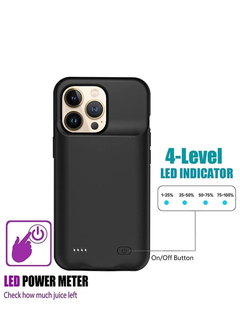 Battery Case for iPhone 14 Pro Max, 4500mAh Rechargeable Portable Charging Case for iPhone 14 Pro Max (6.7 inch) Extended Battery Pack Protective Charger Case (Black) - Image 2