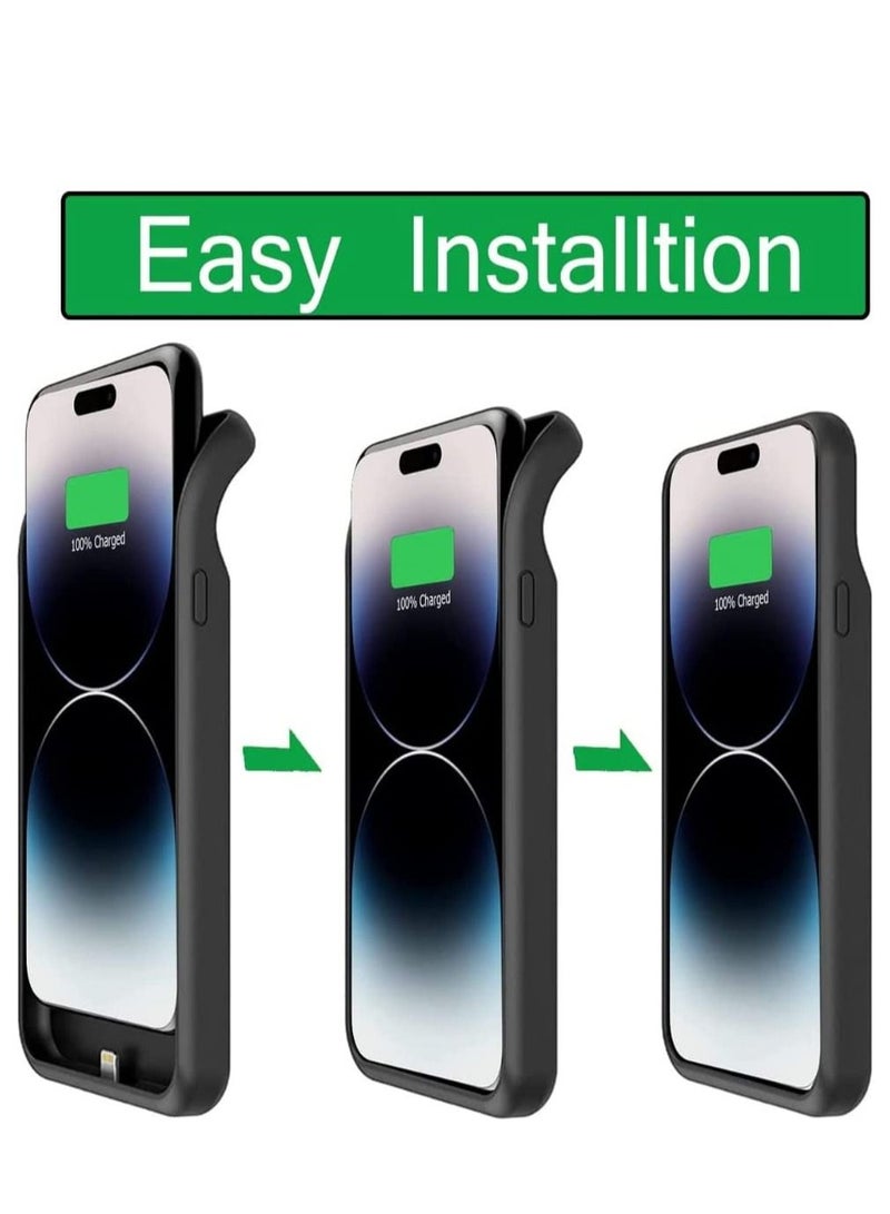 Battery Case for iPhone 14 Pro Max, 4500mAh Rechargeable Portable Charging Case for iPhone 14 Pro Max (6.7 inch) Extended Battery Pack Protective Charger Case (Black) - Image 3