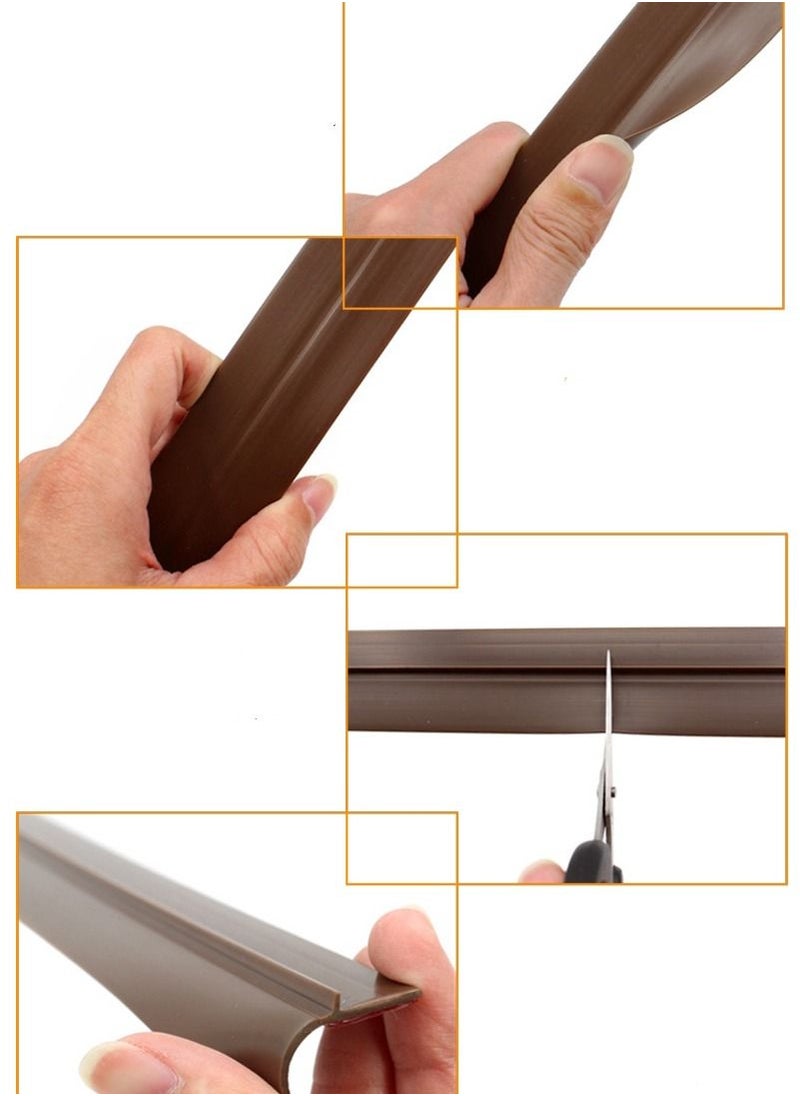 SUNRISE - Door Seal Strip Weather Stripping Door Bottom Seal Window Seal Soundproof Rubber Silicone Sealing Sticker For House Glass Shower Door Insect Proof 100cm Length - Image 1