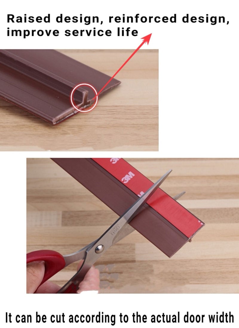 SUNRISE - Door Seal Strip Weather Stripping Door Bottom Seal Window Seal Soundproof Rubber Silicone Sealing Sticker For House Glass Shower Door Insect Proof 100cm Length - Image 1
