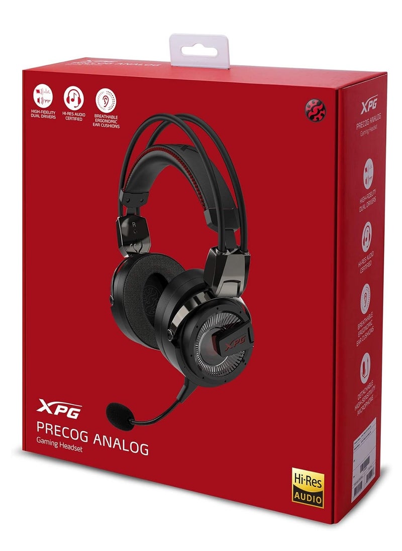 XPG - Xpg Precog Analog 3.5Mm Ergonomic Cushions Rotatable Ear Cup Gaming Headset With Detachable Mic (Precog Analog), Wired - Image 1