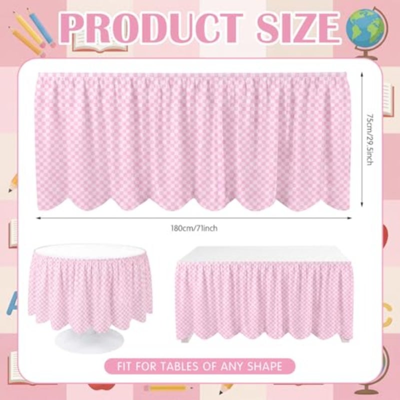 Teacher Desk Skirts 6 Feet Table Skirt Ruffled Table Skirt Back to School Supplies for Classroom Teacher Office Desk Decor - Image 2
