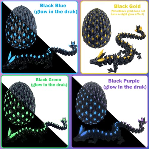 YVBBHE 4 Pcs 3D Printed Dragon Eggs with Dragon Inside Easter Basket Stuffers Articulated Animal Mystery Easter Egg Set Unique Cute Easter Basket Essentials for Adults Kids - Image 5