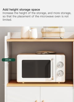 Sharpdo Multifunctional Household Modern Minimalist Sideboard Kitchen Rack Function Microwave Stand With Storage Cabinet Kitchen Cabinet For Spices Pots And Tableware 90*40*94cm  - Image 5