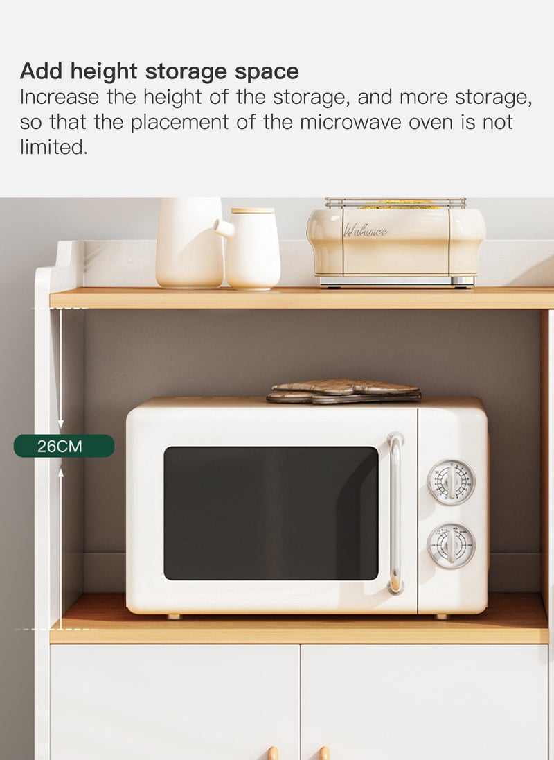 Sharpdo Multifunctional Household Modern Minimalist Sideboard Kitchen Rack Function Microwave Stand With Storage Cabinet Kitchen Cabinet For Spices Pots And Tableware 90*40*94cm  - Image 5