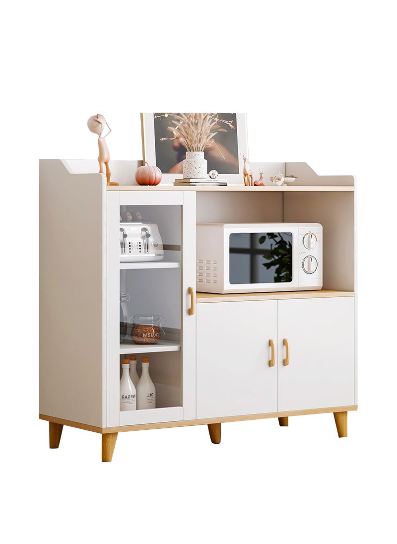 Sharpdo Multifunctional Household Modern Minimalist Sideboard Kitchen Rack Function Microwave Stand With Storage Cabinet Kitchen Cabinet For Spices Pots And Tableware 90*40*94cm  - Image 1