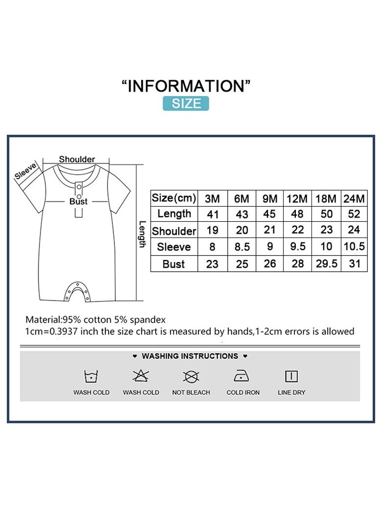 RedMapleTEK - 2-piece set of pure cotton jumpsuits for infants and young children, short-sleeved crawling clothes - Image 1