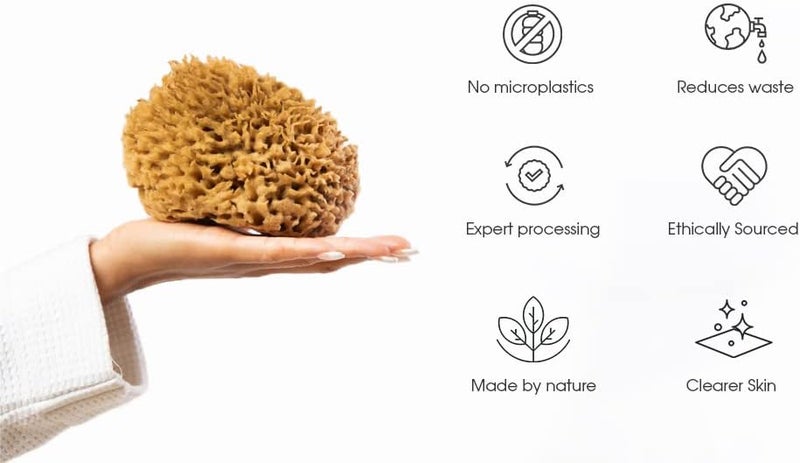 Naroa Soft Natural Sponge X Large Gentle Sea Loofah for Bathing Smooth Skin Unbleached Shower Body Scrubber Puff Bath Spa - Image 5