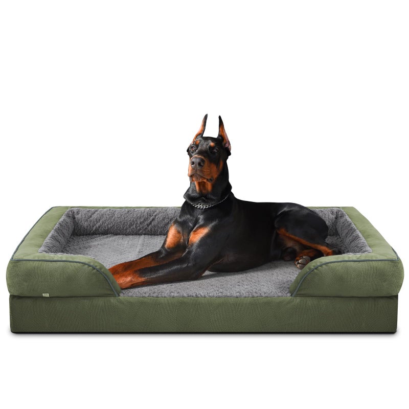 INVENHO Orthopedic Dog Bed for Extra Large Dogs, XXL Egg-Crate Foam Dog Couch with Washable Removable Cover, Waterproof Lining and Nonskid Bottom - Image 1