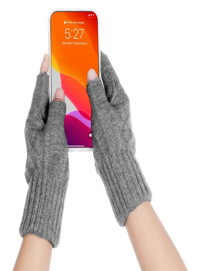 cnomg 2 Pairs Fingerless Gloves for Women Men Half Finger Winter Knitted Gloves for Typing Driving Biking Working Running - Image 5