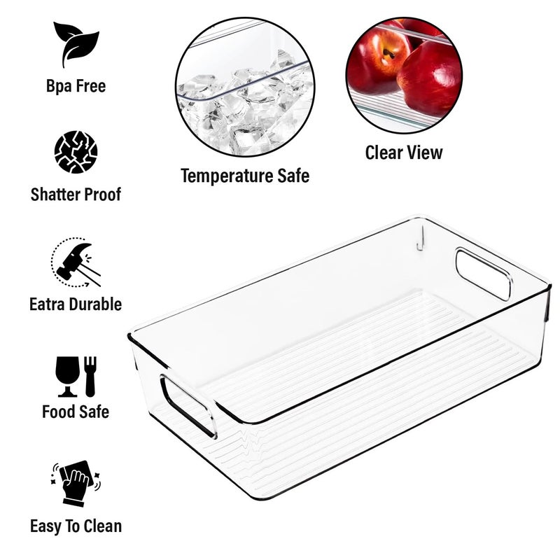 ShelfShaper Clear Plastic Storage Bins  Perfect For Kitchen Organization Or Pantry Organization And Storage  Large Fridge Organizer Plastic Bins  Pantry Organization And Storage Bins  Cabinet Organizers - Image 2