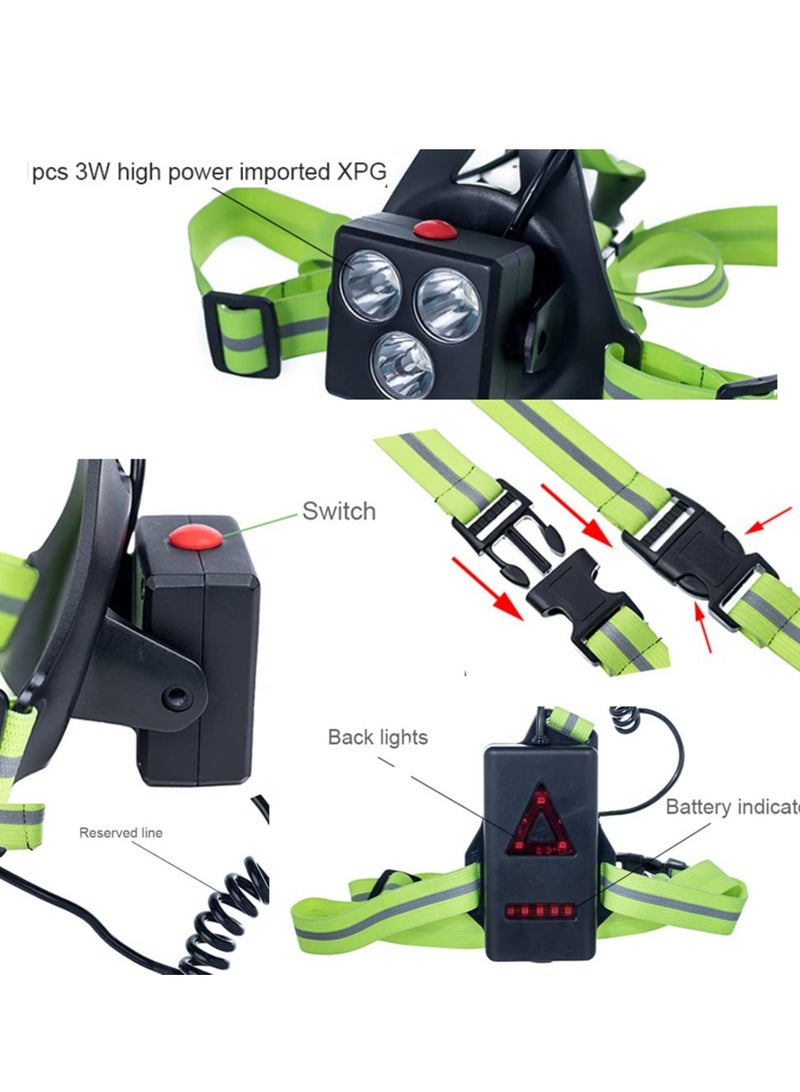 SOLARAE Sports Running Light, LED Running Lamp with Rear Safety Warning Light and Battery Indicator, Lighting Chest Running Light with USB Rechargeable and 3 Modes for Biking, Night Running, Fishing - Image 3