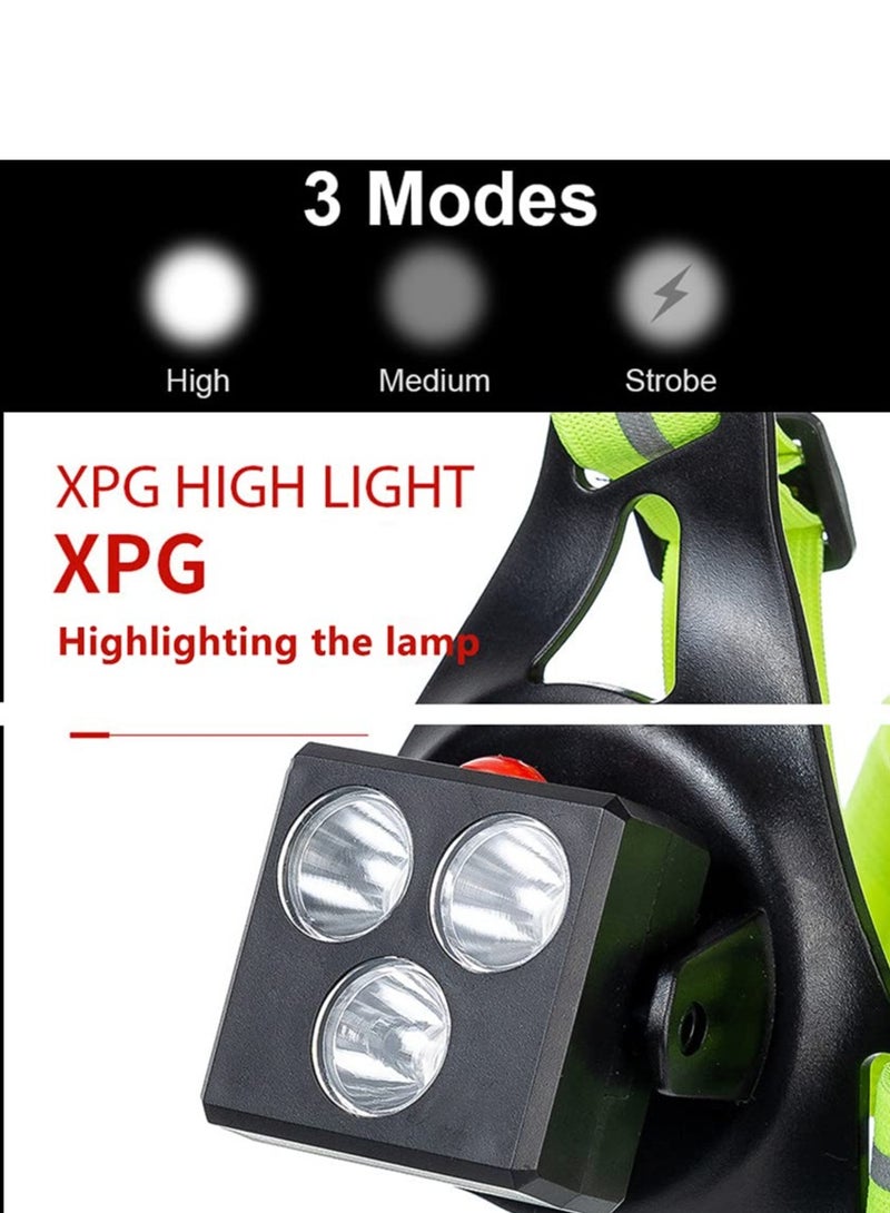 SOLARAE Sports Running Light, LED Running Lamp with Rear Safety Warning Light and Battery Indicator, Lighting Chest Running Light with USB Rechargeable and 3 Modes for Biking, Night Running, Fishing - Image 5