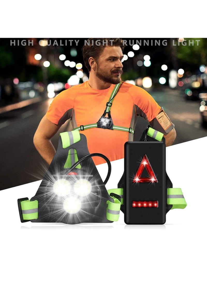 SOLARAE Sports Running Light, LED Running Lamp with Rear Safety Warning Light and Battery Indicator, Lighting Chest Running Light with USB Rechargeable and 3 Modes for Biking, Night Running, Fishing - Image 4