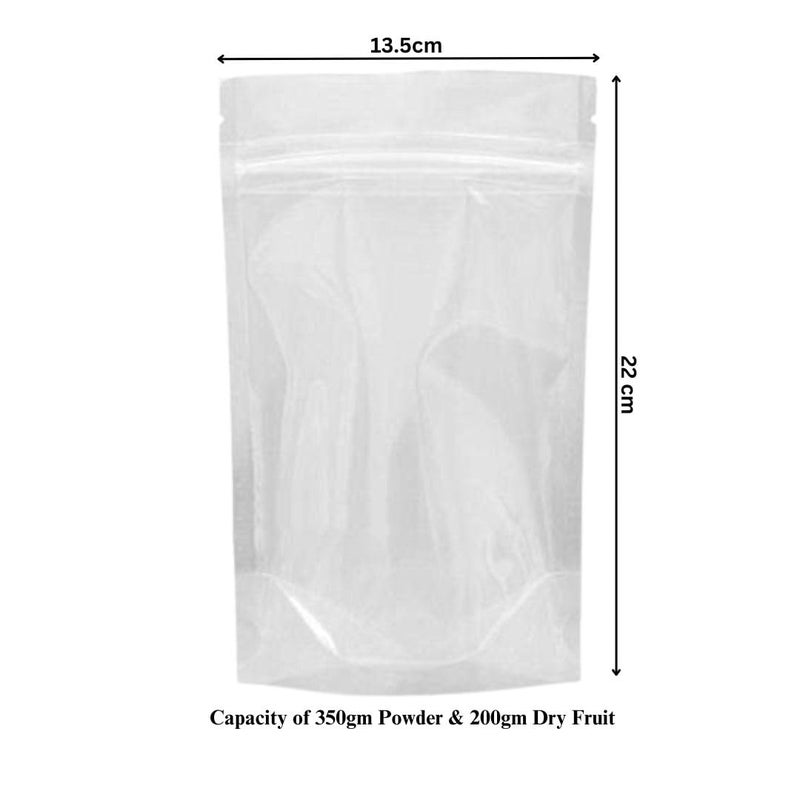 Deera DEERA Stand Up Ziplock Reusable Airtight Polyester Storage Pouch Clear135mmX220mmPack of 25  - Image 2