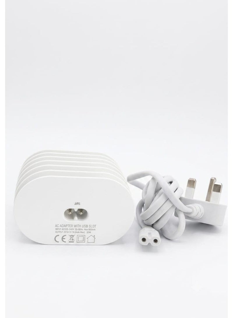 LDNIO 6-Port USB Desktop Charger, 7A Fast Charging Station with Auto-ID Technology, UK Plug, 1.5m Cable - Image 3