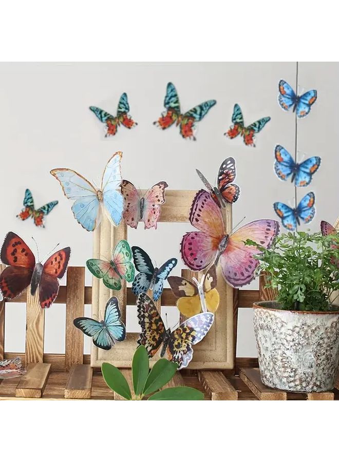 18 Pieces 3D PVC Butterfly Decorations Set Colorful Watercolor Wings For Wedding Party Events - Image 5