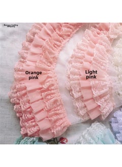 Generic Lolita Dress Three-Layer Lace Pastoral Skirt Cuff Skirt High Quality Made Clothes Lining Decorative Lace Accessories-Color:Light Pink 0.5m = Half A Meter Long / Multiple Shots In A Row  - Image 4