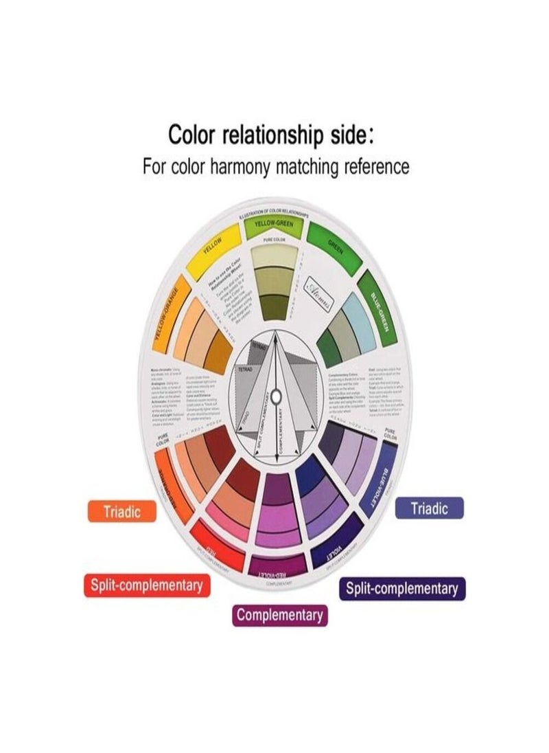 Generic - Creative Color Wheel, Paint Mixing Learning Guide Art Class Teaching Tool For Makeup Blending Board Chart Color Mixed Guide Mix Colours (9.25inch) - Image 1