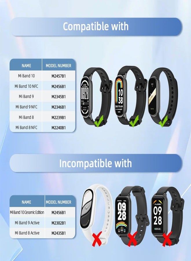 MIJOBS Strap for Mi Band 10/9/8, Replacement Wristband for Xiaomi Smart Band 9 Silicone Sport Watchband - Image 3