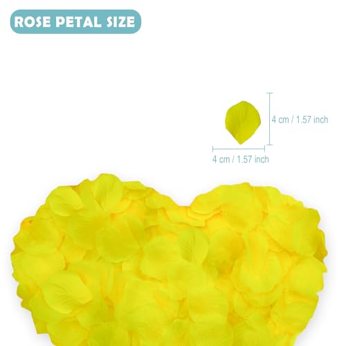 SHINTAYL Rose Petals for Bedroom - Fake Roses Petal Faux Flowers, Artificial Roses Petals for Marry me, Valentines, Proposal, Anniversary, Wedding Love Decorations Romantic Party (1200, Yellow) - Image 2
