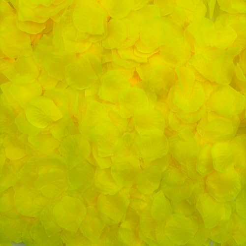 SHINTAYL Rose Petals for Bedroom - Fake Roses Petal Faux Flowers, Artificial Roses Petals for Marry me, Valentines, Proposal, Anniversary, Wedding Love Decorations Romantic Party (1200, Yellow) - Image 3