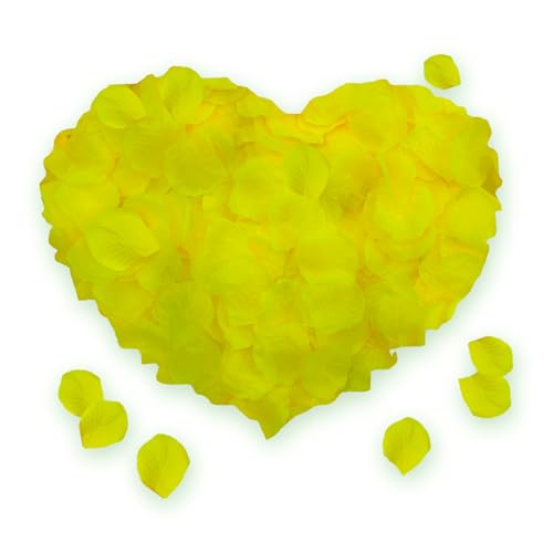 SHINTAYL Rose Petals for Bedroom - Fake Roses Petal Faux Flowers, Artificial Roses Petals for Marry me, Valentines, Proposal, Anniversary, Wedding Love Decorations Romantic Party (1200, Yellow) - Image 1