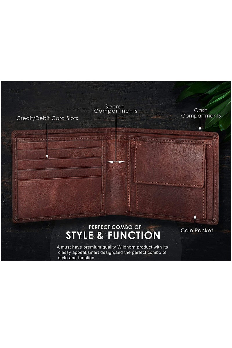 WildHorn Brown Leather Men's Wallet (WH2052 CRACKLE) - Image 4