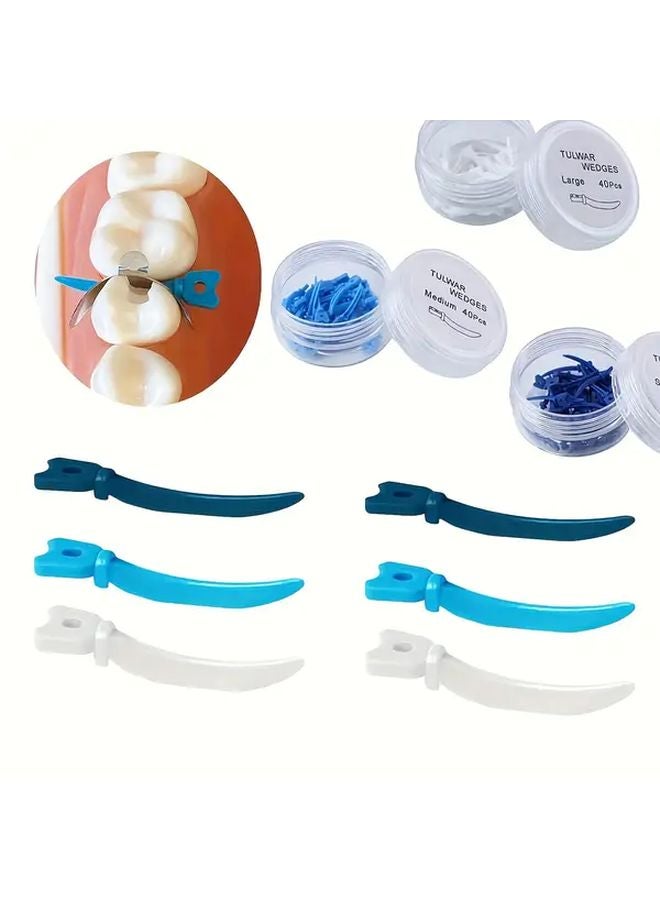 Light Blue 40pcs Dental Sectional Matrix System Wedge Refills Compatible with Tulwar Tools - Image 2