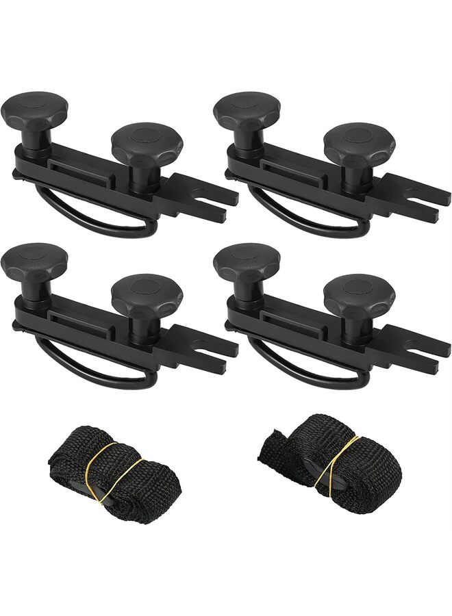 4 PCS Universal Roof Box U Bolt Clamps Rooftop Cargo Carrier Rack Bolts 83mm Internal Width W/ 8 Lock Nuts and 2 Straps Cargo Carrier Mounting Fitting Iron Bolts - Image 1