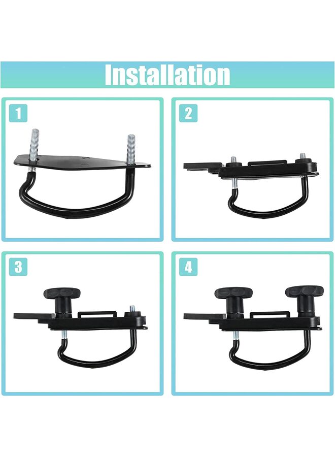 4 PCS Universal Roof Box U Bolt Clamps Rooftop Cargo Carrier Rack Bolts 83mm Internal Width W/ 8 Lock Nuts and 2 Straps Cargo Carrier Mounting Fitting Iron Bolts - Image 3