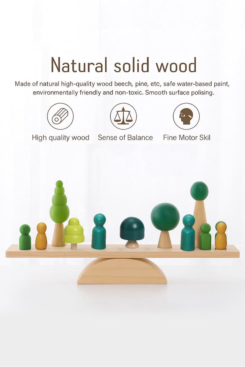 OASIAURA Montessori Wooden Geometric Stacking Toys - Forest Decor Stacking & Building Educational Toys for Early Learning, Training Early Balance Skills, Suitable for Babies Over 6 Months Old - Image 2