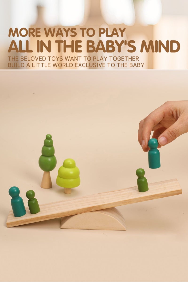 OASIAURA Montessori Wooden Geometric Stacking Toys - Forest Decor Stacking & Building Educational Toys for Early Learning, Training Early Balance Skills, Suitable for Babies Over 6 Months Old - Image 4