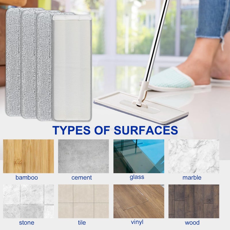 BeiLan Microfiber Mop Cleaning Pads Flat: 10 Packs 13"" X 4.9"" Washable Pads for Floor Cleaning Compatible with Tethys & Most 13 Inch Flat Mop - Pads Replacement for Bucket Set - Image 4