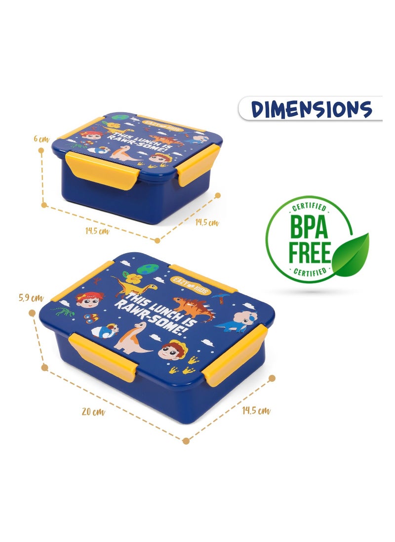 Eazy Kids - Eazy Kids Lunch Box Set T-Rex- Blue - Image 1