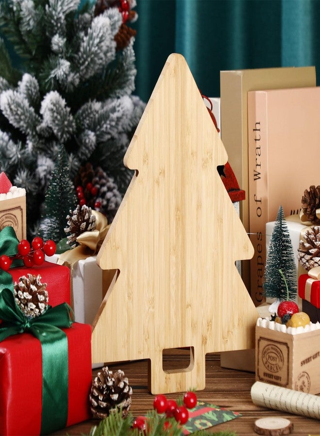 Suttmin 3 Pcs Christmas Tree Charcuterie Board Christmas Tree Cutting Board Wood Serving Decorative Tray with Handle for Xmas Holiday Cheese Fruit Bread Salad Dessert Vegetable Kitchen Housewarming - Image 4