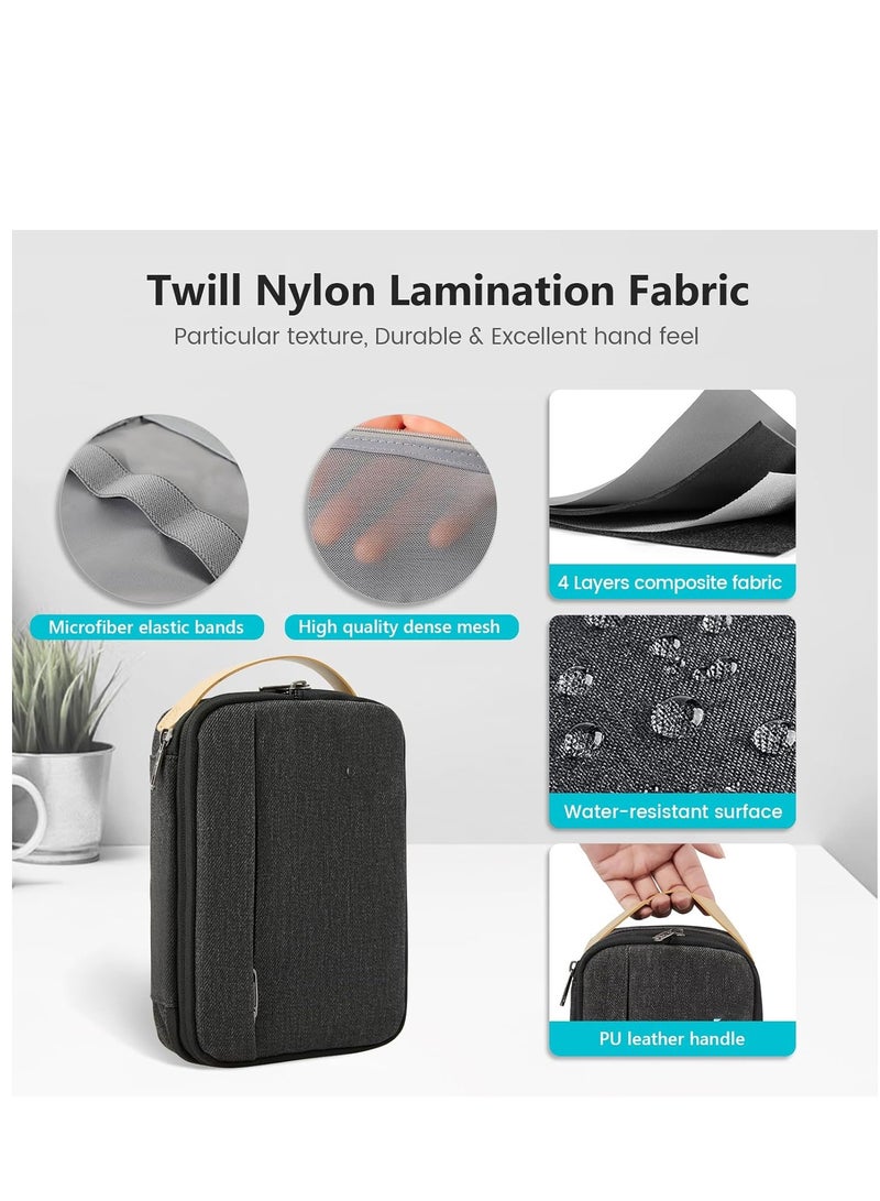 SYOSI Electronic Organizer Travel Organizer Case for Electronics Accessories Waterproof Shockproof External Hard Drive Case Small Travel Case for Cables Chargers SD Cards Hard Disk Flash Drive Black - Image 4