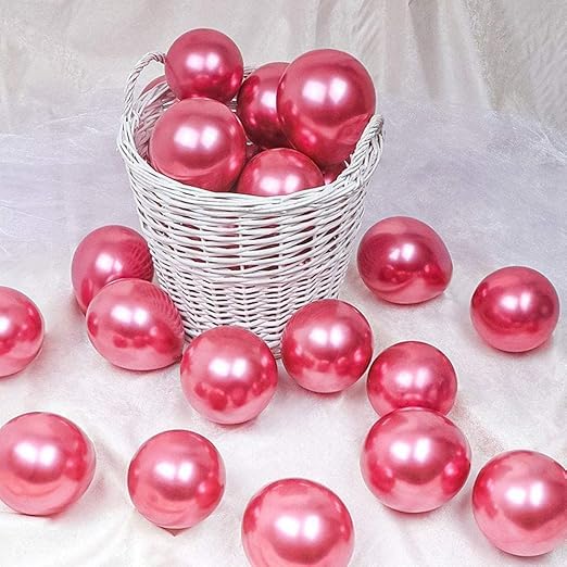 BRIJBAZAAR 25 pcs Pink Chrome Balloons for Birthday decoration celebration Anniversary baby shower Girls Boys Men Women - Image 2