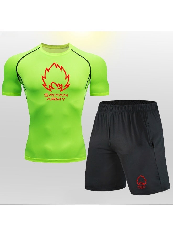 Men's compression tops, quick-dry fitness T-shirts, fitted workout tops, summer base layers, fitted running tops - Image 1