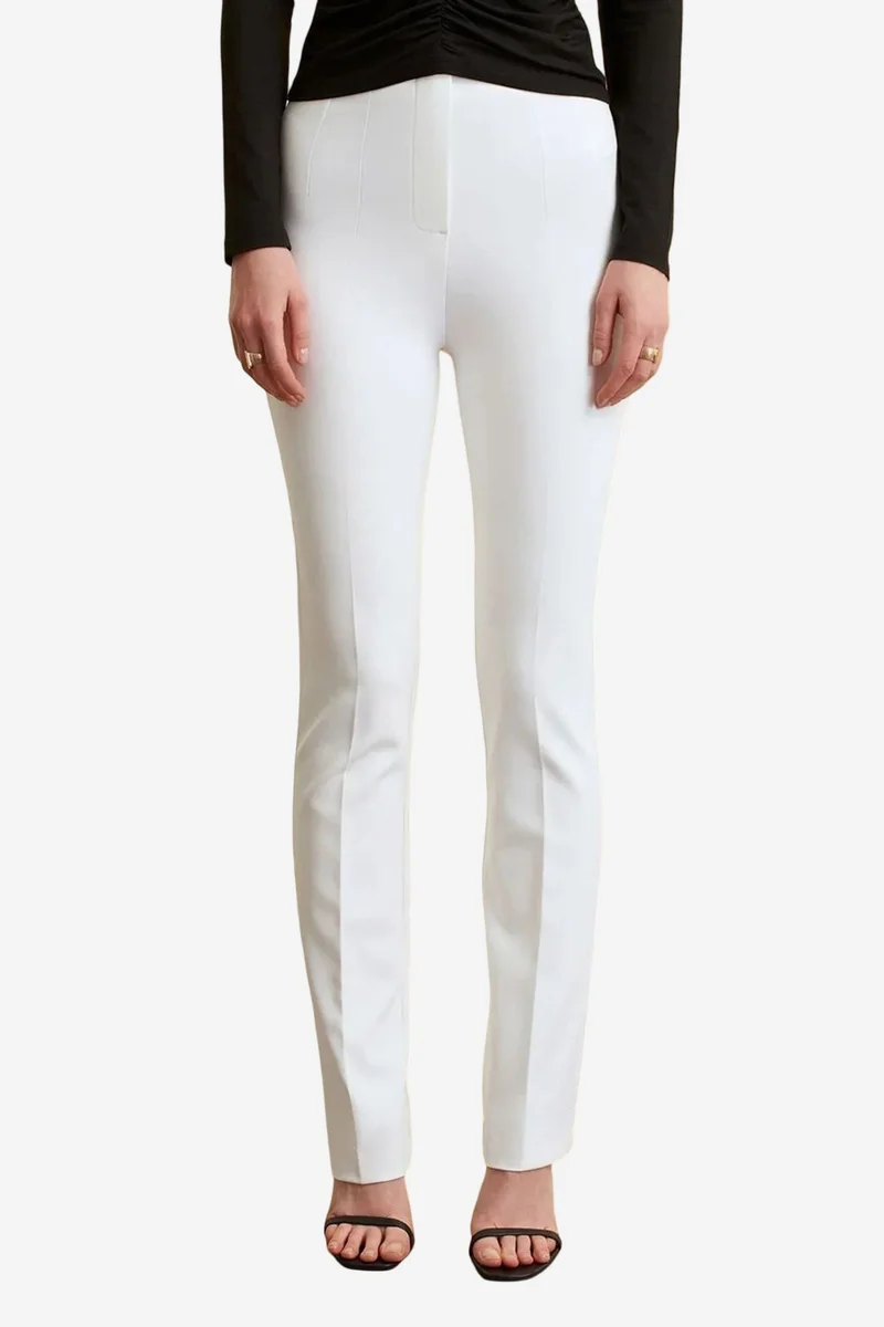 Dilvin White DILVIN Women's Straight-leg Crepe Trousers for Women | Best Price UAE