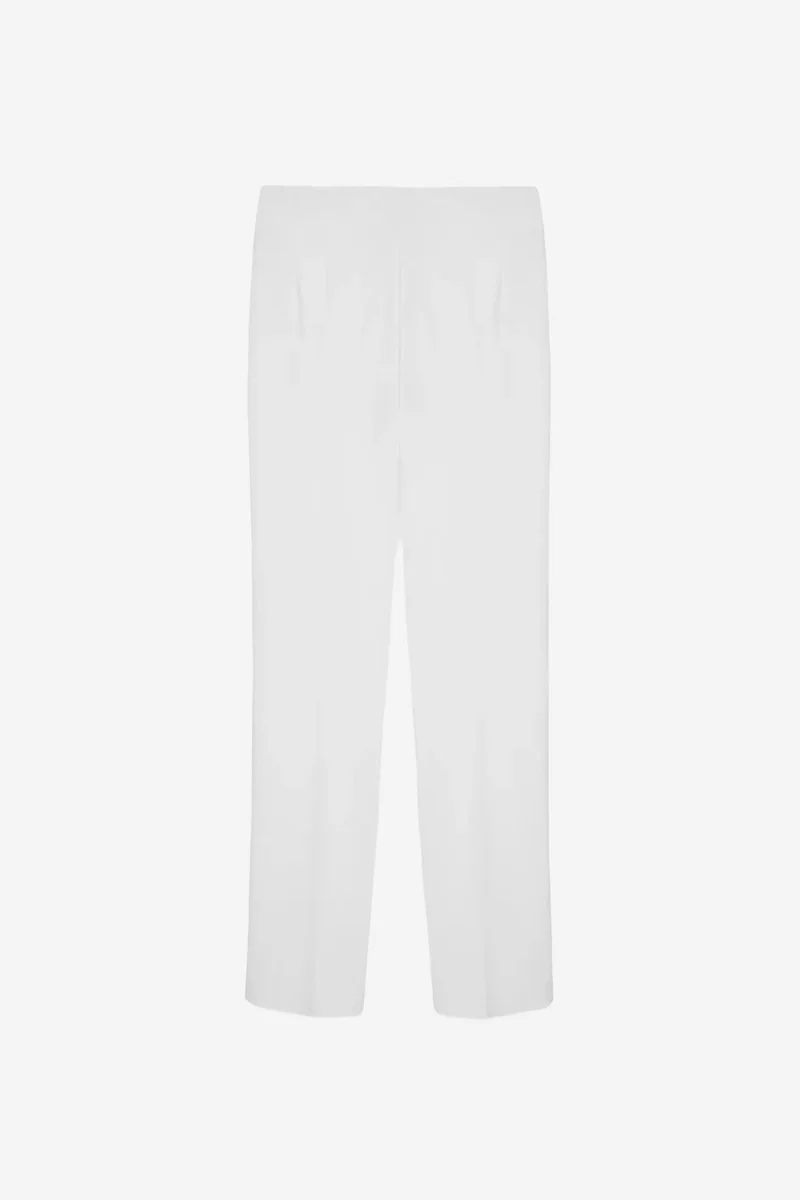 Dilvin White DILVIN Women's Straight-leg Crepe Trousers for Women | Best Price UAE