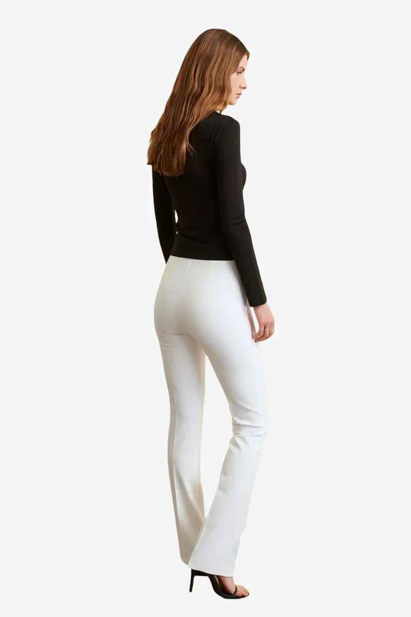 Dilvin White DILVIN Women's Straight-leg Crepe Trousers for Women | Best Price UAE