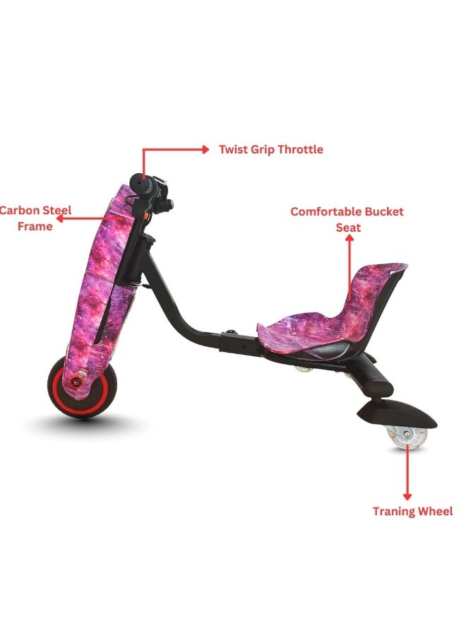 Kids Electric Drifting Scooter 3 Wheel with Rechargeable Battery and LED Lights - Image 2
