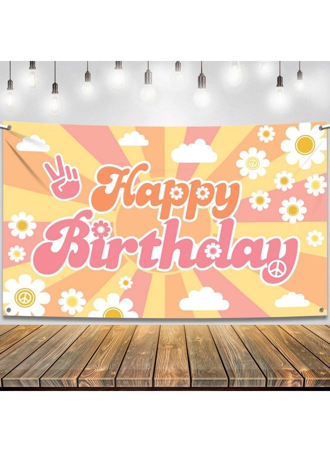 KATCHON Groovy Birthday Banner Xtralarge 72X44 Inch ; Groovy Backdrop For Groovy Party Decorations Groovy Birthday Decorations ; Groovy Birthday Party Decorations Groovy Happy Birthday Banner  - Image 2