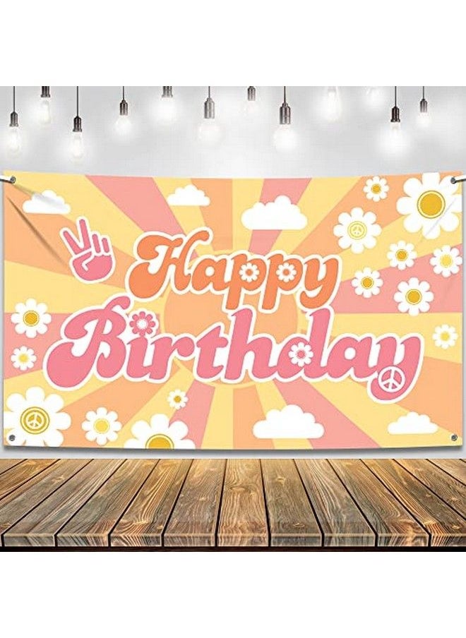 KATCHON Groovy Birthday Banner Xtralarge 72X44 Inch ; Groovy Backdrop For Groovy Party Decorations Groovy Birthday Decorations ; Groovy Birthday Party Decorations Groovy Happy Birthday Banner  - Image 1