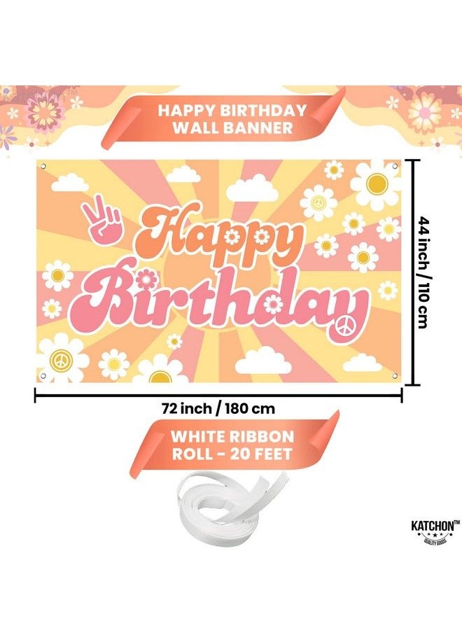 KATCHON Groovy Birthday Banner Xtralarge 72X44 Inch ; Groovy Backdrop For Groovy Party Decorations Groovy Birthday Decorations ; Groovy Birthday Party Decorations Groovy Happy Birthday Banner  - Image 5